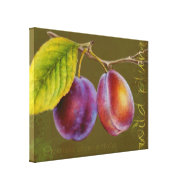 Wild plum - Prunus domestica canvas art (olive) wrappedcanvas