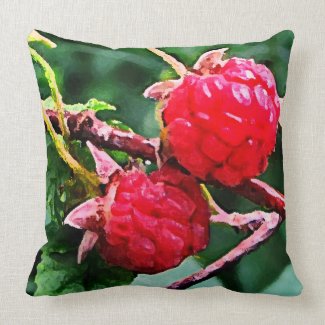 Wild Raspberries Pillow
