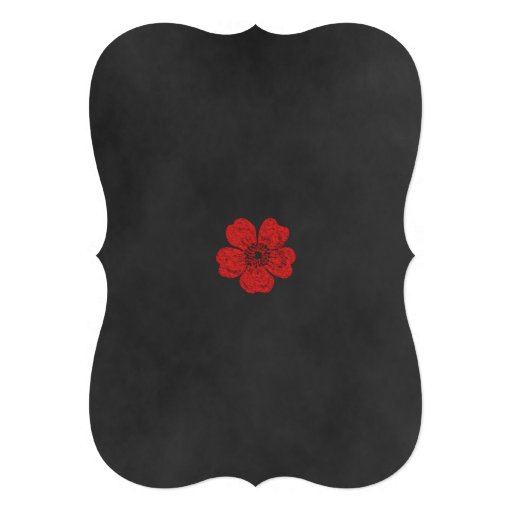 Wild Red Roses Chalkboard Bridal Shower Invitation