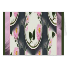 Wild Rose Cake Plates Note Card