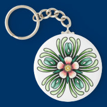 Wild Rose Pent Keychain keychains