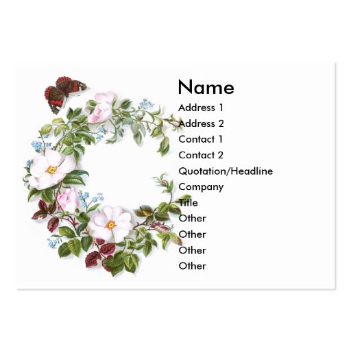 Wild Roses & Butterfly Victorian Trade Card Business Card Templates