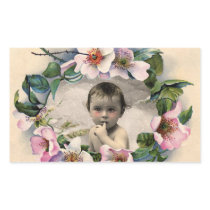 WILD ROSES SQUARE PHOTO TEMPLATE RECTANGLE STICKER