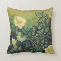 Wild Roses,  Vincent van Gogh. Throw Pillow
