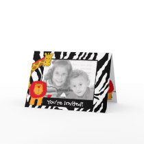 Wild Safari Photo Template Birthday Invitation cards by tanyapecora Wild Safari Photo Template Birthday Invitation cards