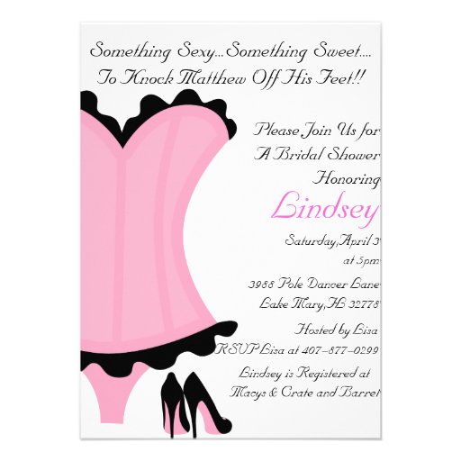 Wild & Sexy Bridal Shower Invitation (front side)