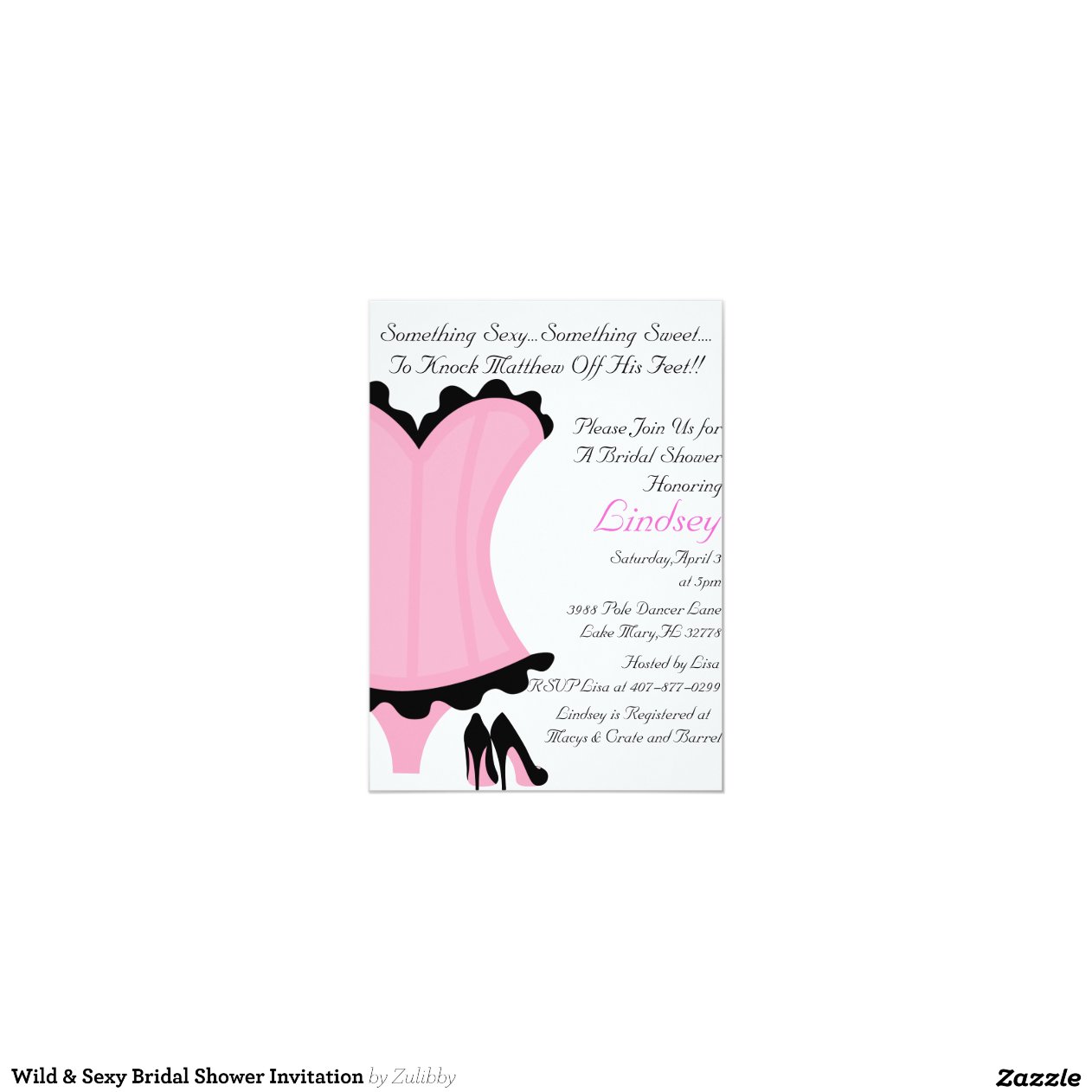 Wild And Sexy Bridal Shower Invitation 4 5 X 6 25 Invitation Card Zazzle