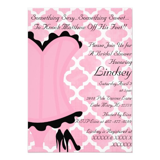 Wild & Sexy Bridal Shower Invitation (front side)