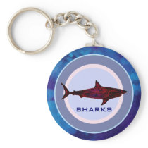 wild shark fish keychain