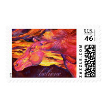 Wild Stallion Horse Psychedelic Believe Inspire postage