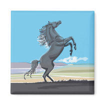 Wild Stallion magnets by tshirtsatfirstsite Wild Stallion magnets