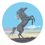 Wild Stallion Round Sticker