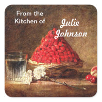 Wild Strawberries - Strawberry Art by Chardin Square Sticker