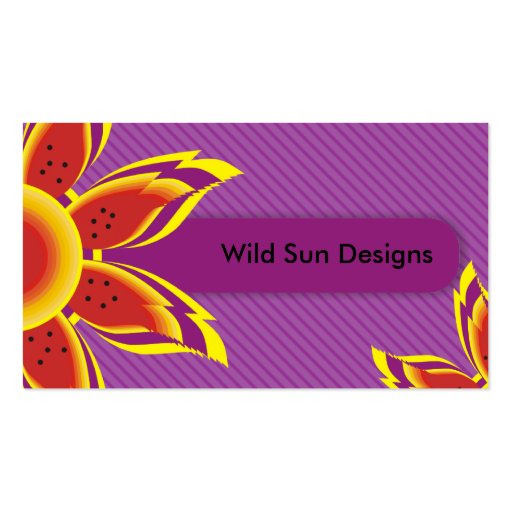 Wild Sun Designs Business Cards (front side)