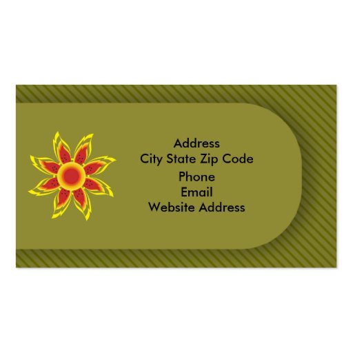 Wild Sun Designs Business Cards. (back side)