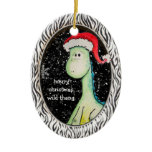 "Wild Thang" Christmas Dinosaur (Two Sided, Dated) ornaments