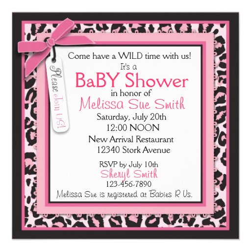 Wild Thing Invitation Square Pink