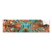Wild Tiger Reflection Big Cat Wildlife Art Bumper Sticker