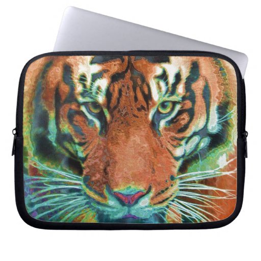 Wild Tiger Reflection Big Cat Wildlife Art Computer Sleeves