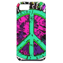 Wild Trippy Hippie Peace Sign iPhone 5 Covers