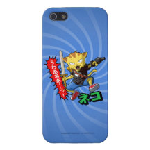 Wild Warrior Cat Boy with Gun and Sword Cases For iPhone 5