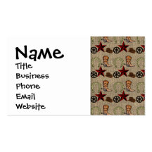 Wild West Cowboy Country Western on Burlap Pattern Business Card