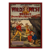 Wild West Rustlers Cowboys Cowgirls Poster
