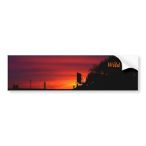 "Wild West" sticker with sunset bumper stickers by write2chinu "Wild West" sticker with sunset bumper stickers