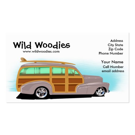 Wild Woody Business Card (front side)