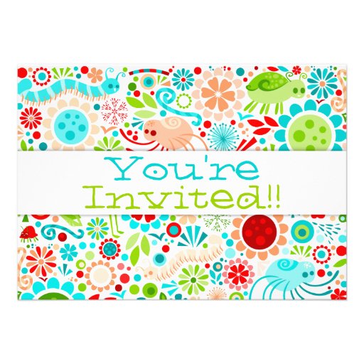 Wild World Cute Bugs Party Announcement