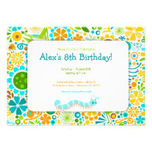 Wild World Cute Bugs Party Custom Announcement
