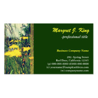 wild yellow dandelion flowers botanical art business card template