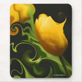 Wild Yellow Tulip Nature Surreal Mouse Pad mousepad