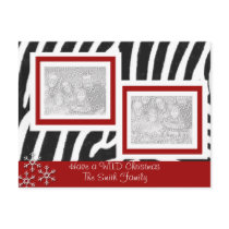 Wild ZEBRA Christmas Postcard