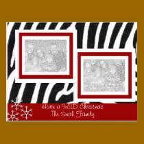 Wild ZEBRA Christmas postcards