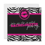 Wild Zebra Fun Bachelorette Party Invitation