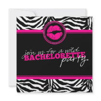 Wild Zebra Fun Bachelorette Party Invitation