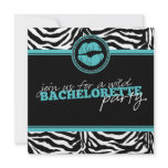 Wild Zebra Fun Bachelorette Party Invitation