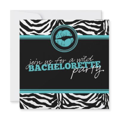 Wild Zebra Fun Bachelorette Party Invitation