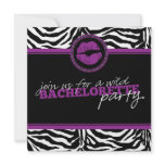 Wild Zebra Fun Bachelorette Party Invitation