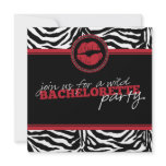 Wild Zebra Fun Bachelorette Party Invitation