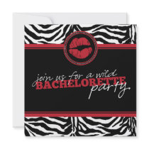 Wild Zebra Fun Bachelorette Party Invitation