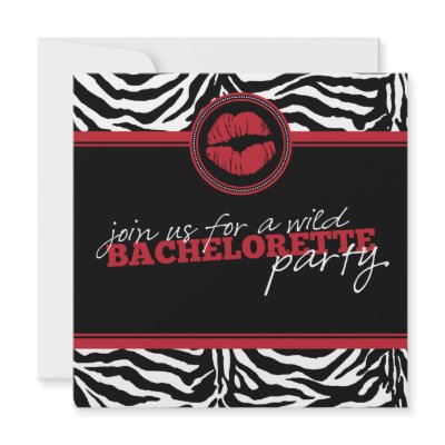 Wild Zebra Fun Bachelorette Party Invitation