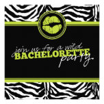 Wild Zebra Fun Bachelorette Party Invitation