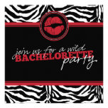 Wild Zebra Fun Bachelorette Party Invitation