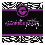 Wild Zebra Fun Bachelorette Party Invitation