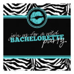 Wild Zebra Fun Bachelorette Party Invitation