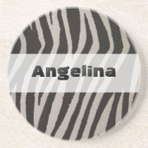Wild Zebra Print Beverage Coaster