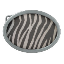 Wild Zebra Print Oval Belt Buckle