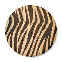 Wild Zebra Print Peach magnets